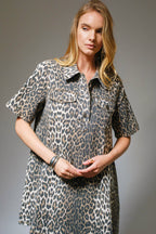 Leopard Wild Side Denim Dress