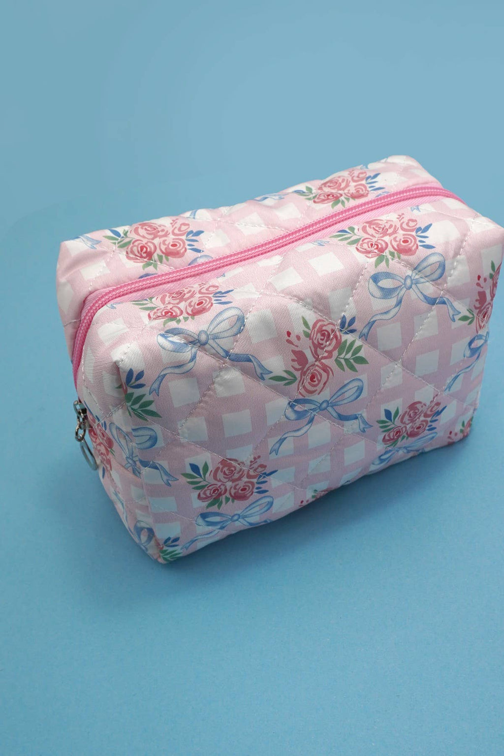 QUILTED FLORAL POUCH