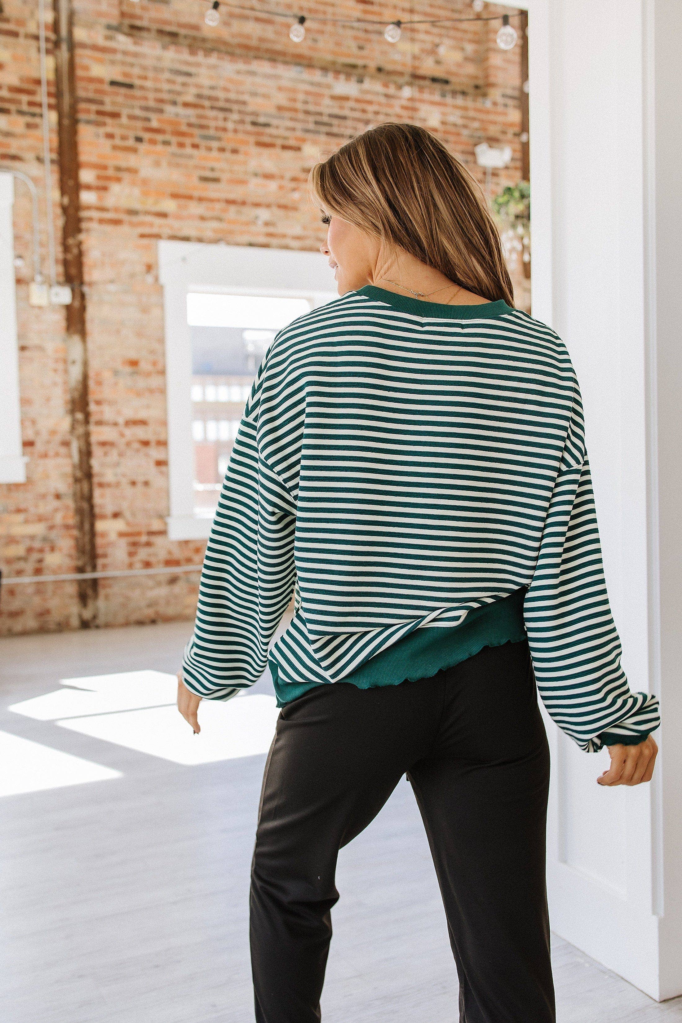 Shaylee Striped Long Sleeve Top