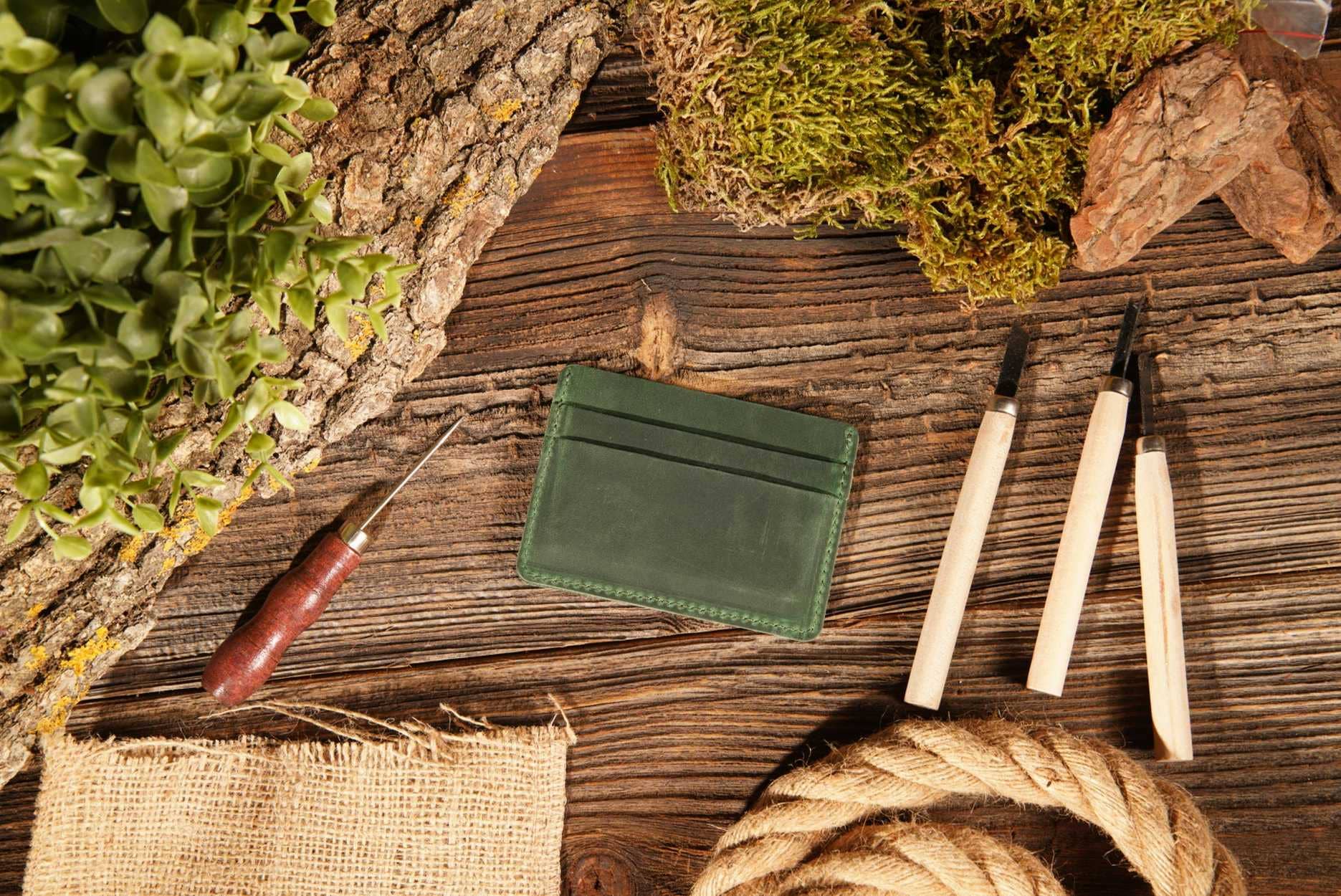 Leather Card Holder Wallet, Handmade Wallet for Men