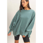 The Weekend Exposed Seam Pullover - Sea Glass