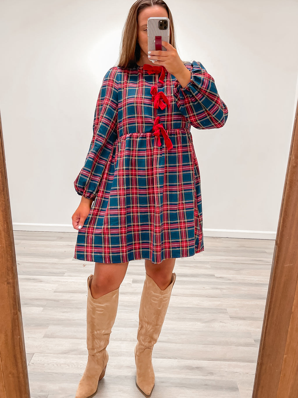 Holiday Cheer Plaid Dress