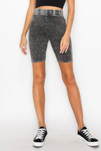 Mineral Washed Biker athletic shorts