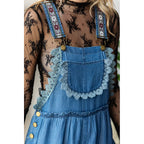 Embroidered Strap Flowy overall