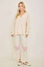 Mineral Wash Heart Patch Pants