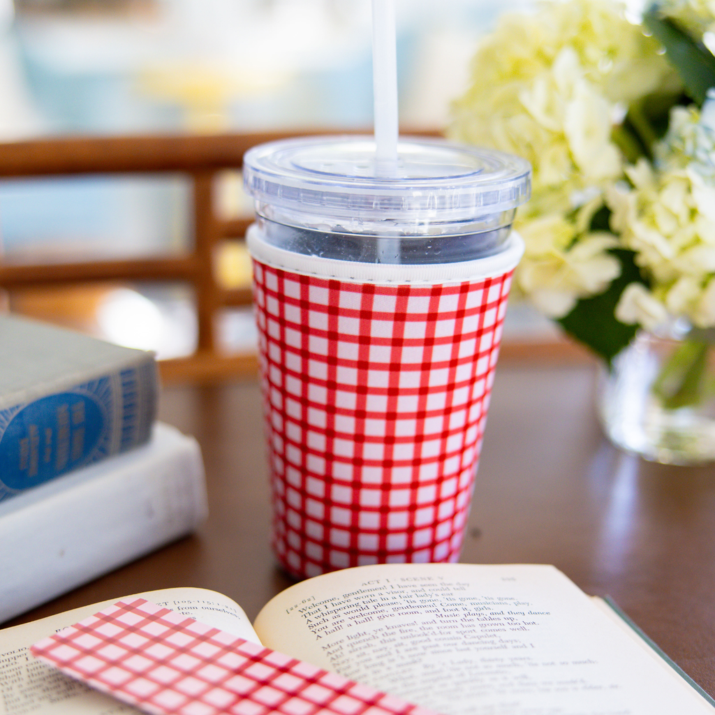 Red Gingham | Reusable Coffee Sleeve