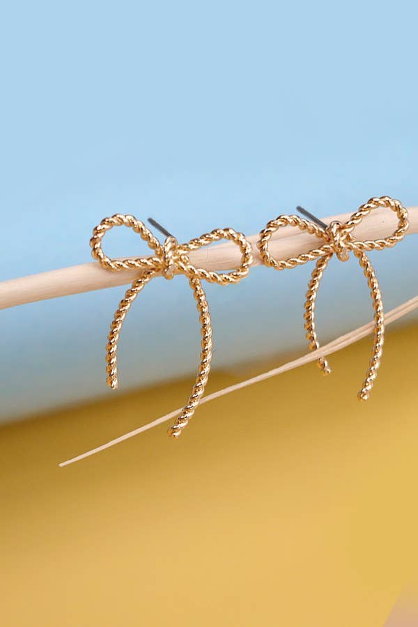 ROPE BOW STUD EARRINGS