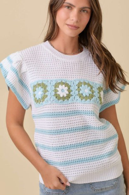 Ruffle Sleeve Knit Top