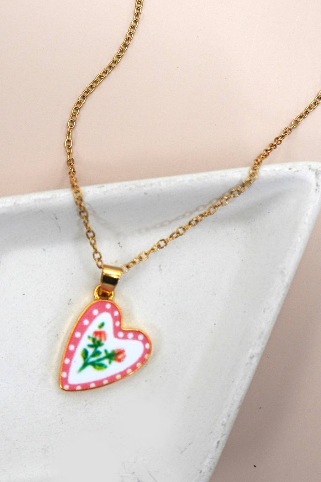 Ceramic charm necklace