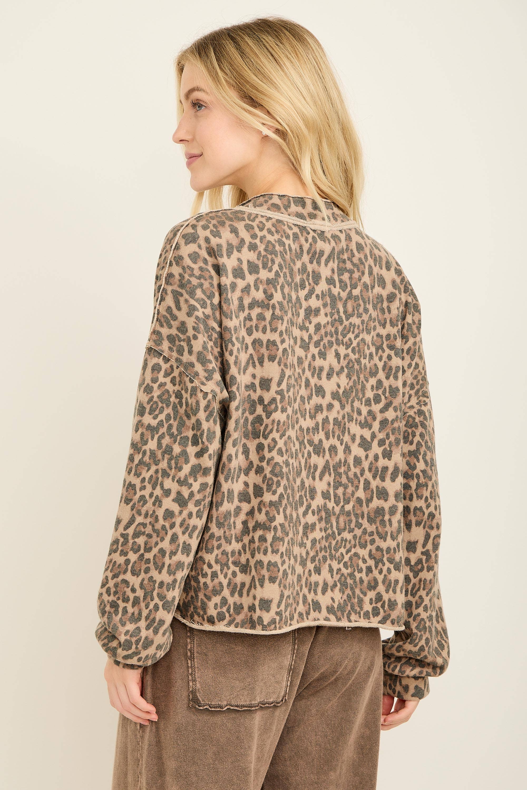 Leopard Half Zip