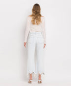 90'S VINTAGE SUPER HIGH RISE CROP FLARE JEANS
