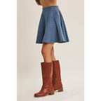 DENIM FLARE MINI SKIRT