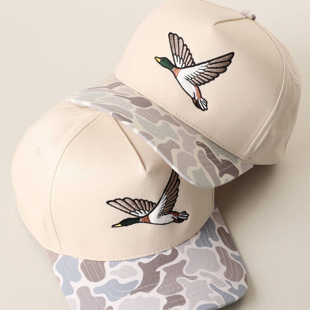 Mallard Embroidered Camo Brim Trucker Hat