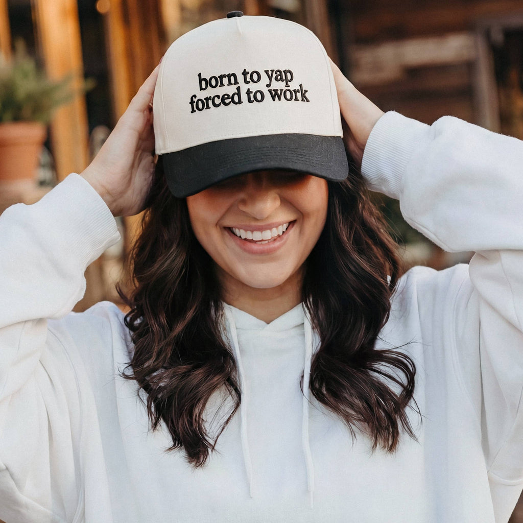 BORN TO YAP Two Tone Trucker Hat