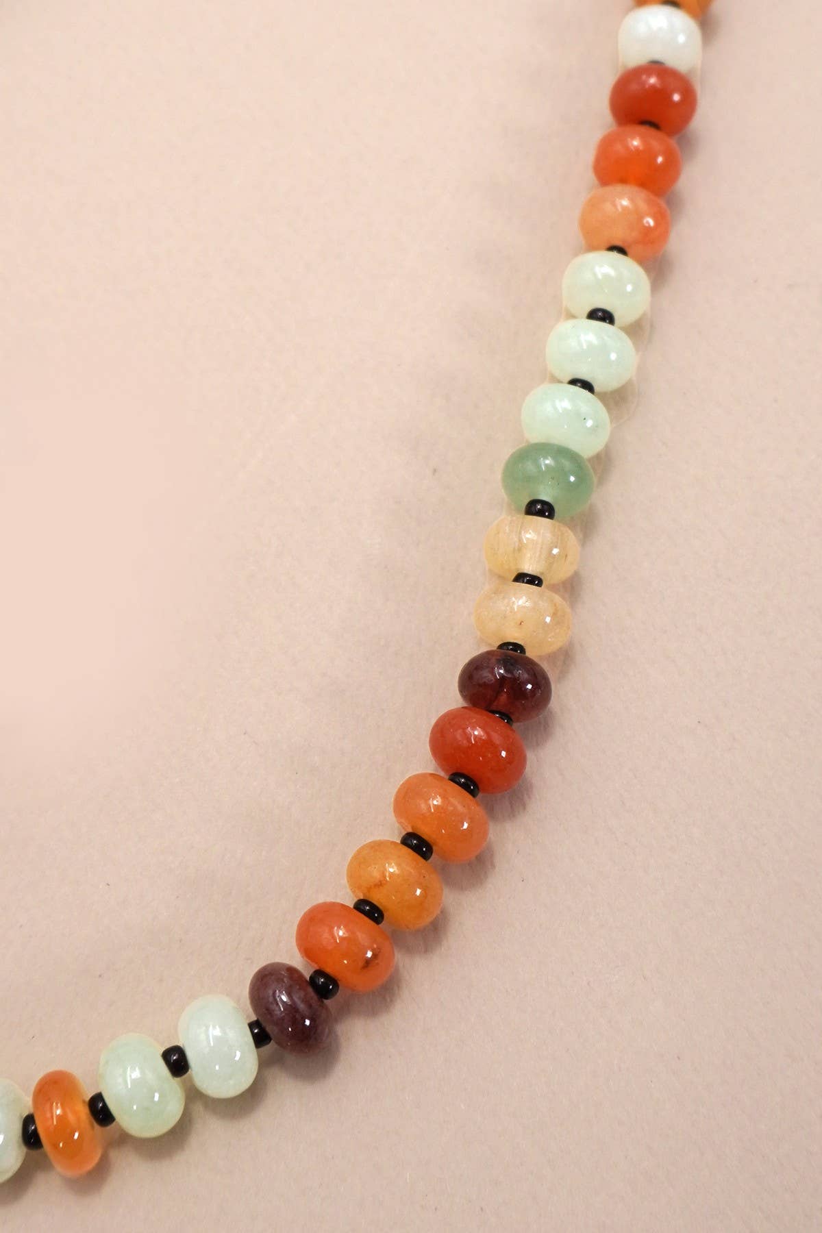 NATURAL AGATE GLASS SEMI PRECIOUS BEAD NECKLACE | 80N896