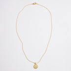 Gold Dipped Daisy Coin Pendant Necklace