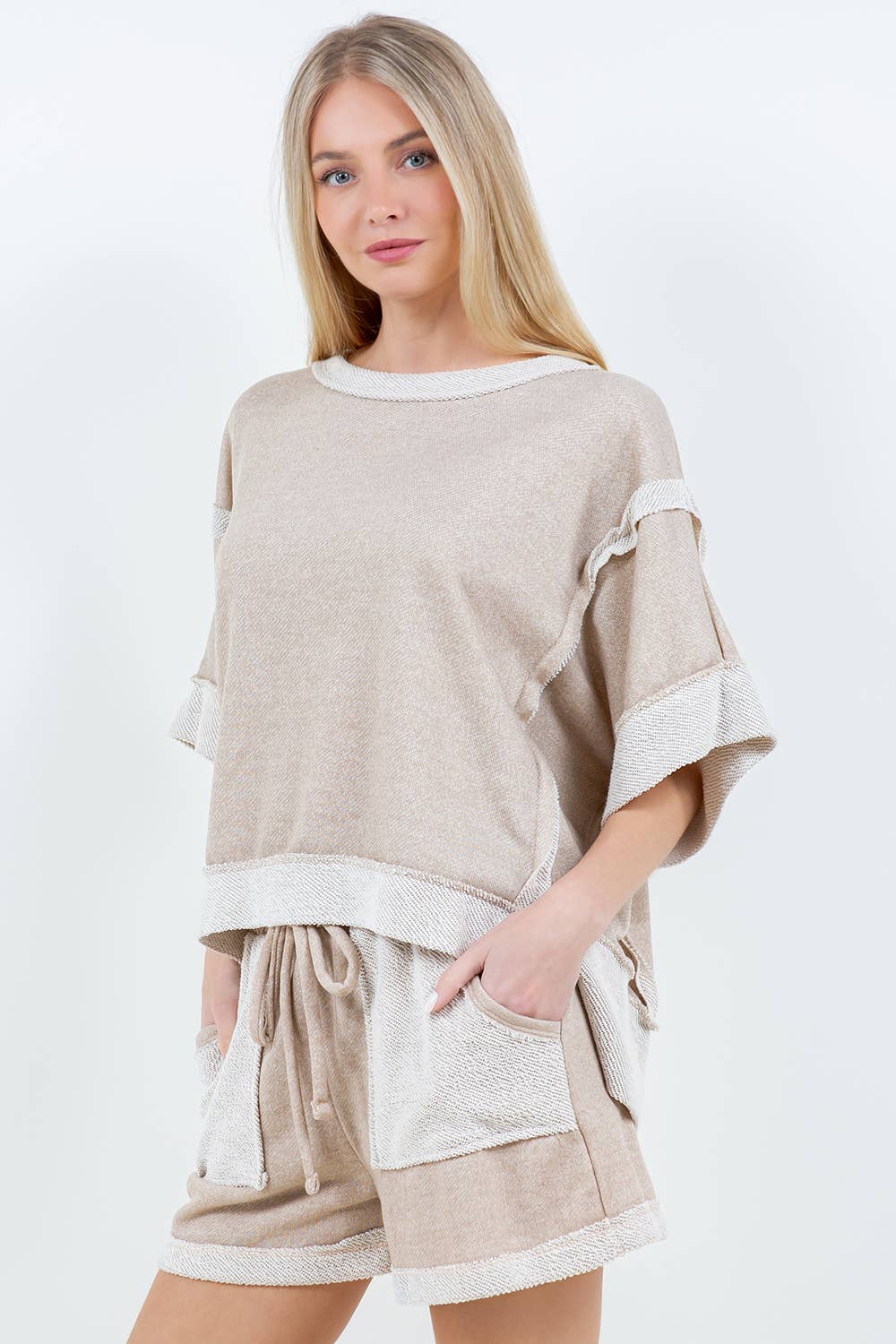 Oversize Reverse Contrast Banded Top