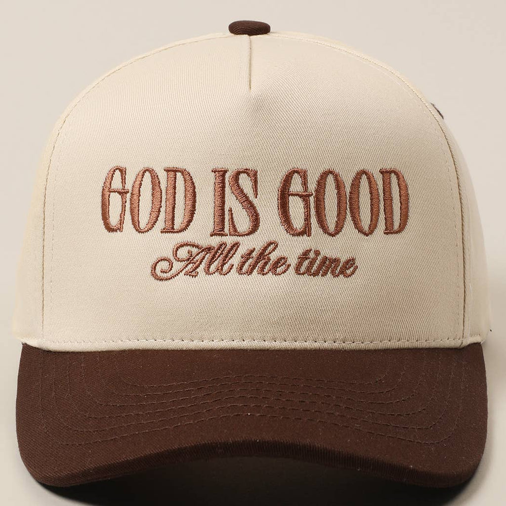 God Is Good All The Time Embroidery Trucker Hat