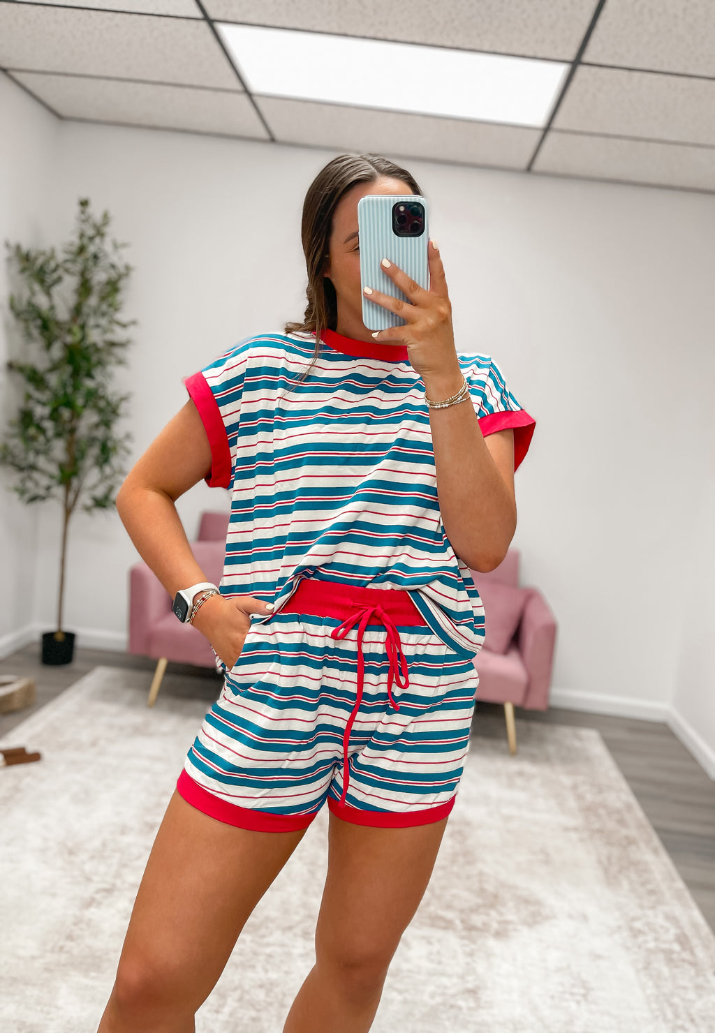 Americana Striped Lounge Set