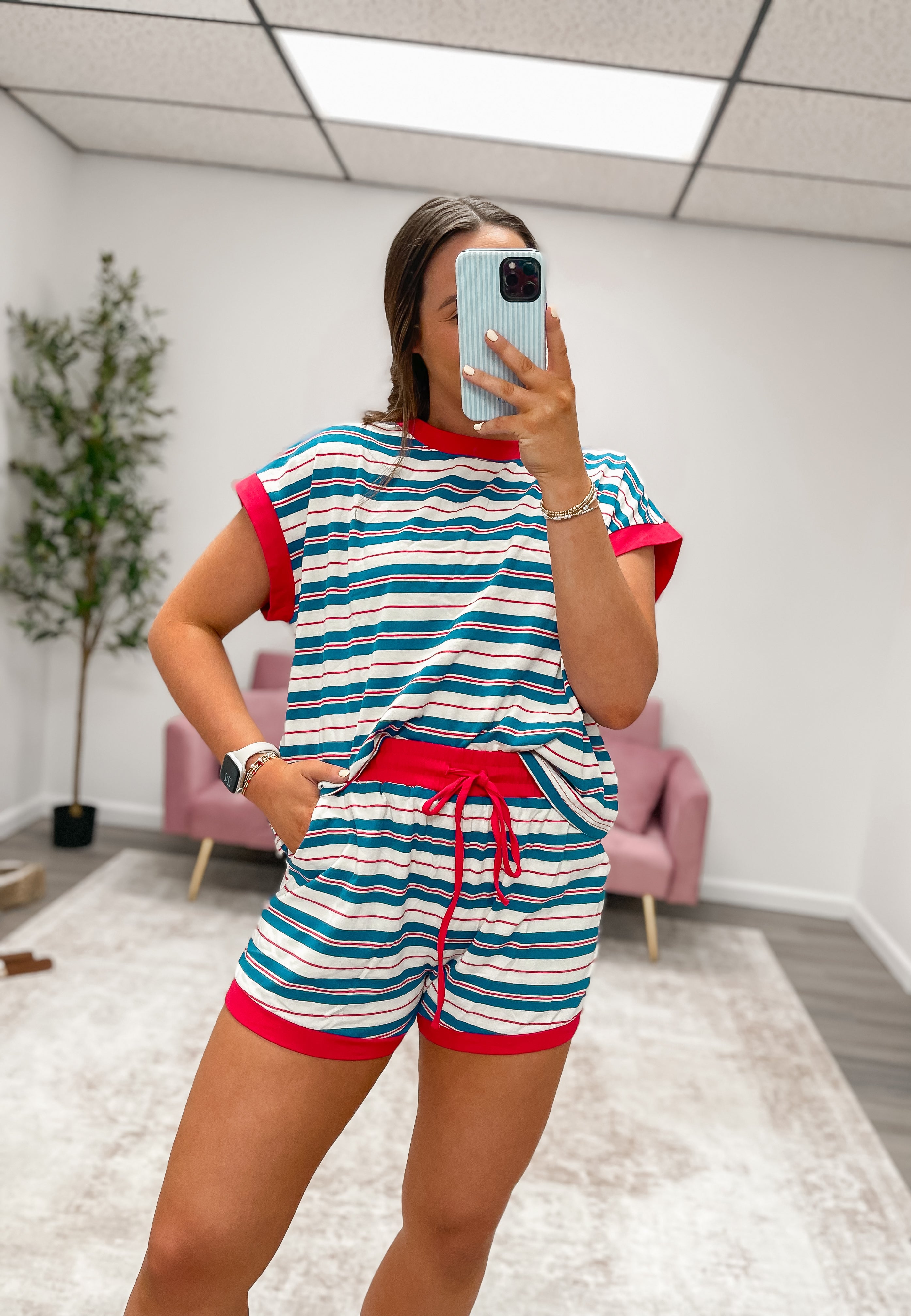 Americana Striped Lounge Set