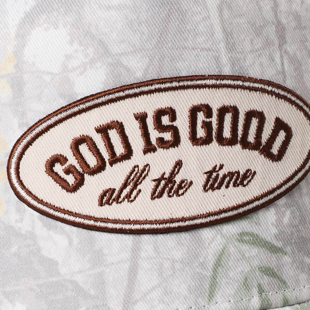 GOD IS GOOD Patch Camo Baseball Cap