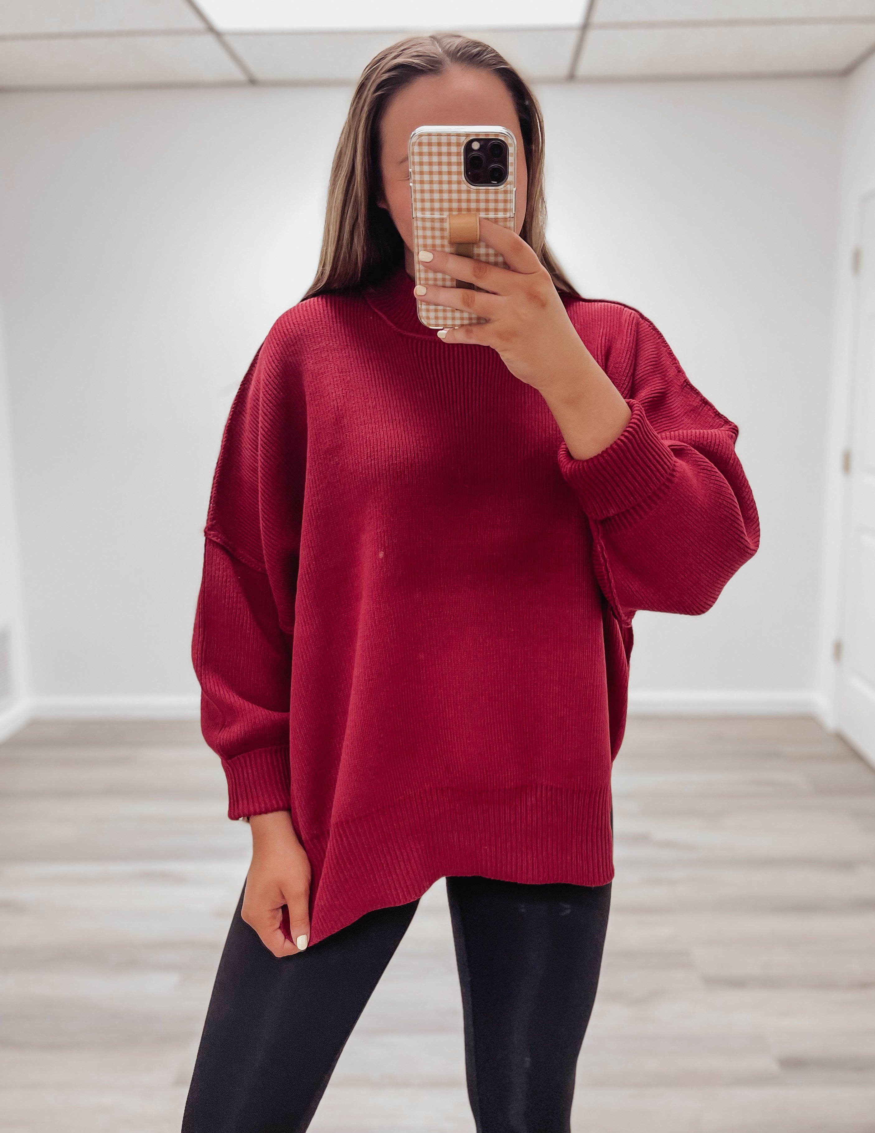 Sadie Side Slit Oversized Sweater - TWO COLORS