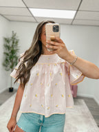 LEMON EMBROIDERY TOP