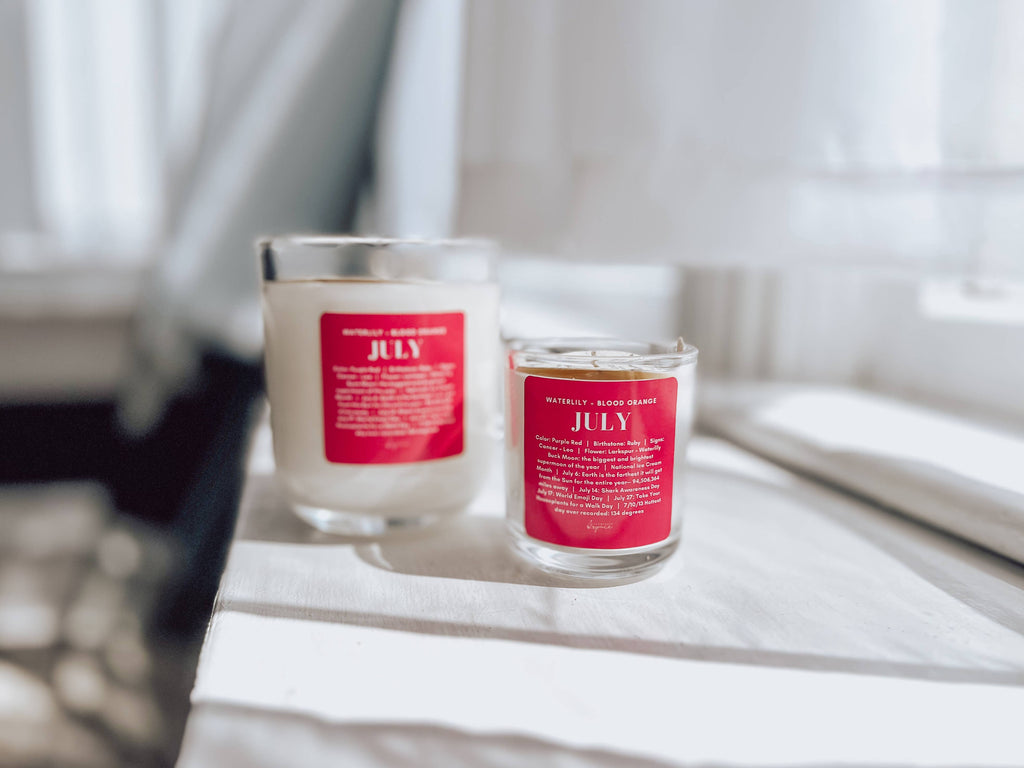 July Birthday Month Candle
