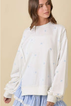 Bonnie Blue Bow Crewneck