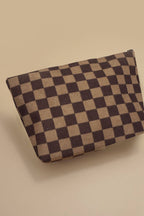 TRAVEL CHECKER COSMETIC MAKEUP POUCH BAG