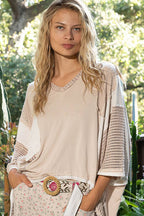 Oversize high low contrast top