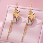 Chinoiserie Floral Charm Hoop Earrings