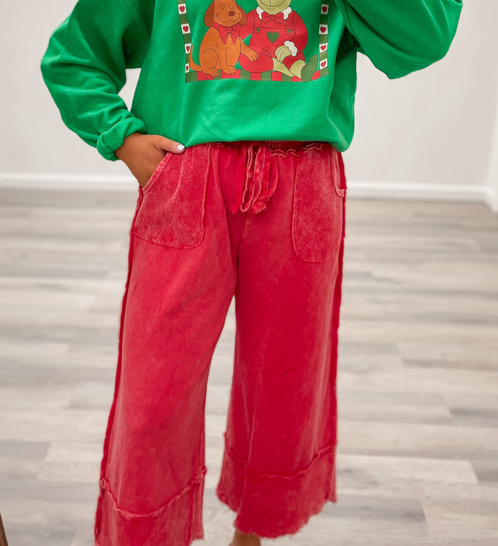 Luca Wide Leg Raw Hem Pants