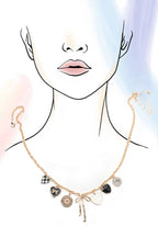 CHECKERED HEART CHARM NECKLACE