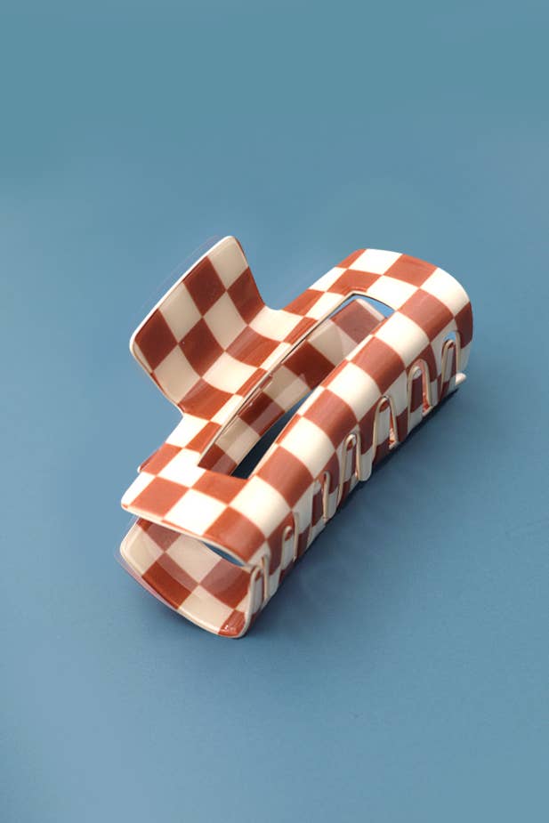 CHECKER HAIR CLAW CLIPS