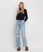 90'S VINTAGE SUPER HIGH RISE FLARE JEANS