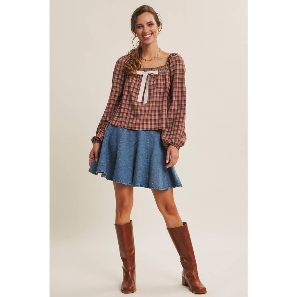 DENIM FLARE MINI SKIRT