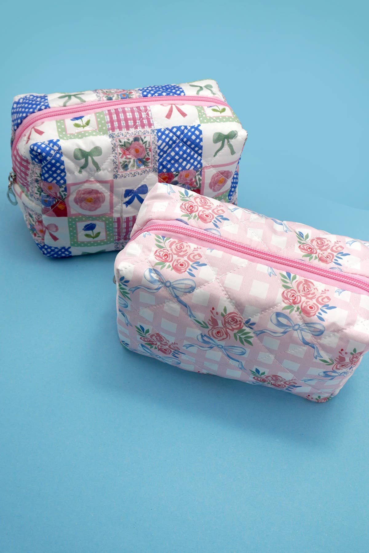 QUILTED FLORAL POUCH