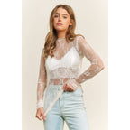 The Delicate Detail Mesh Top - CREAM