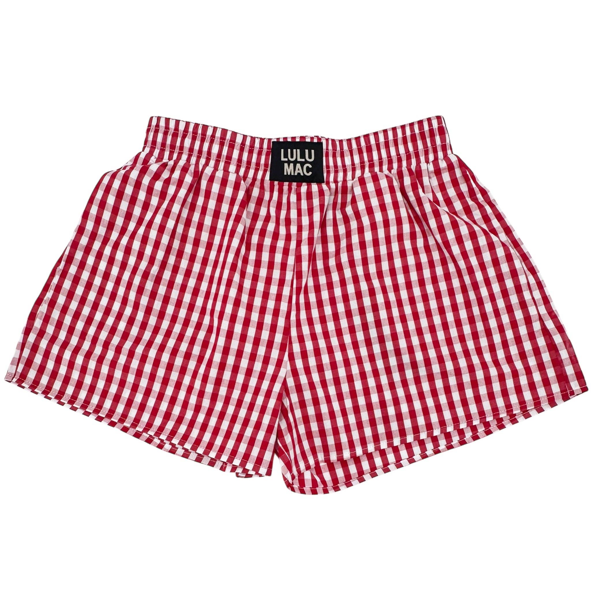 LULU MAC RED GINGHAM BOXER SHORT *RESTOCK