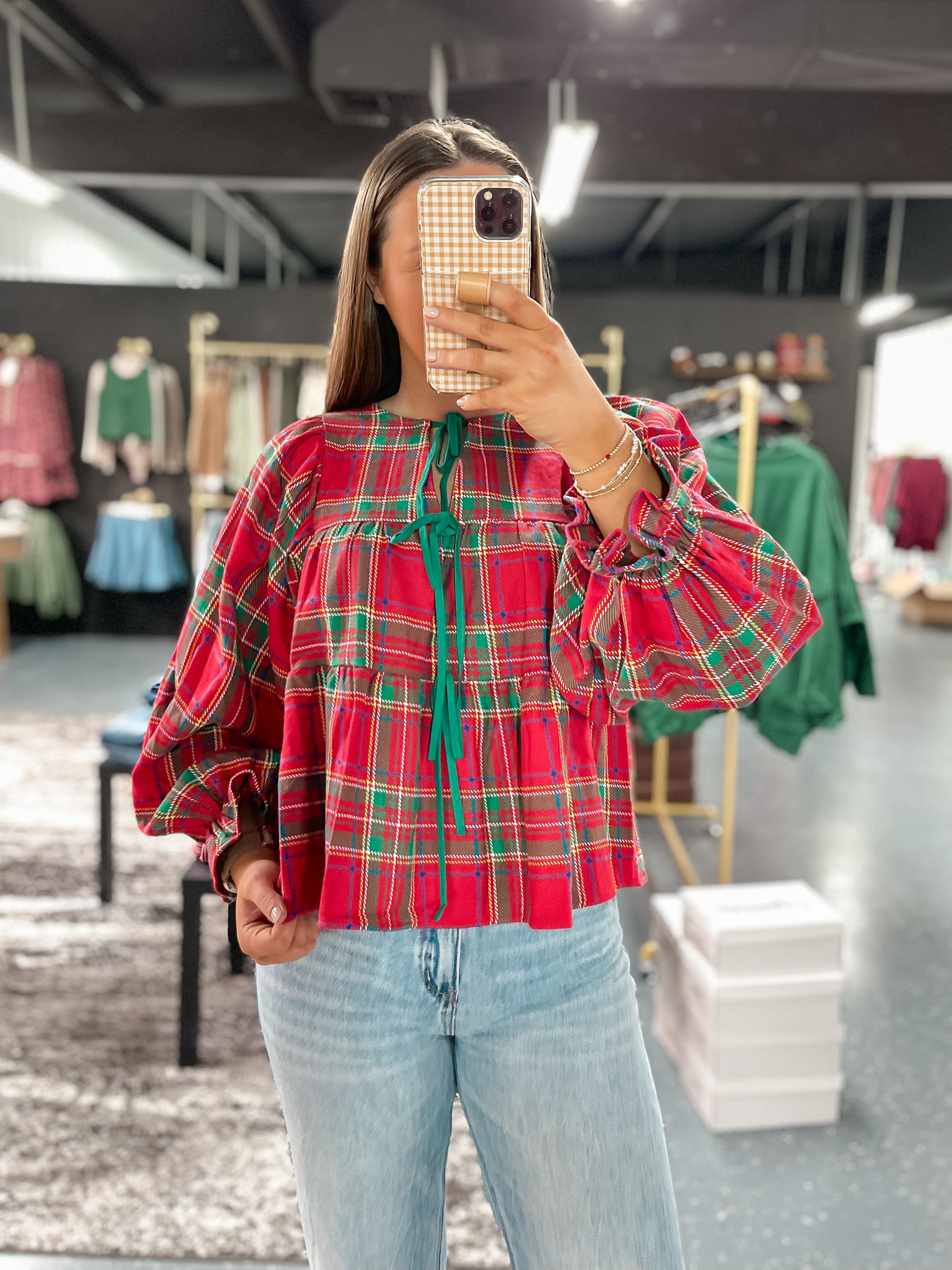 Christmas Plaid Top