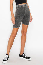 Mineral Washed Biker athletic shorts