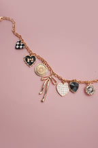 CHECKERED HEART CHARM NECKLACE