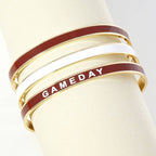 Gold Dipped GAMEDAY Message Enamel Cuff Bracelet