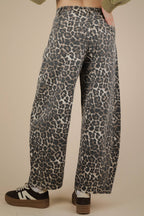 Leopard Barrel Jeans