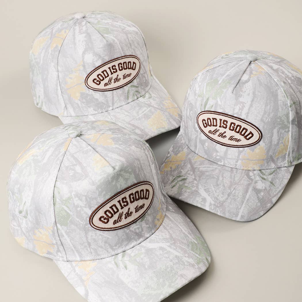 GOD IS GOOD Patch Camo Baseball Cap