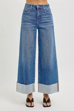 High Rise Wide Cuff Jeans