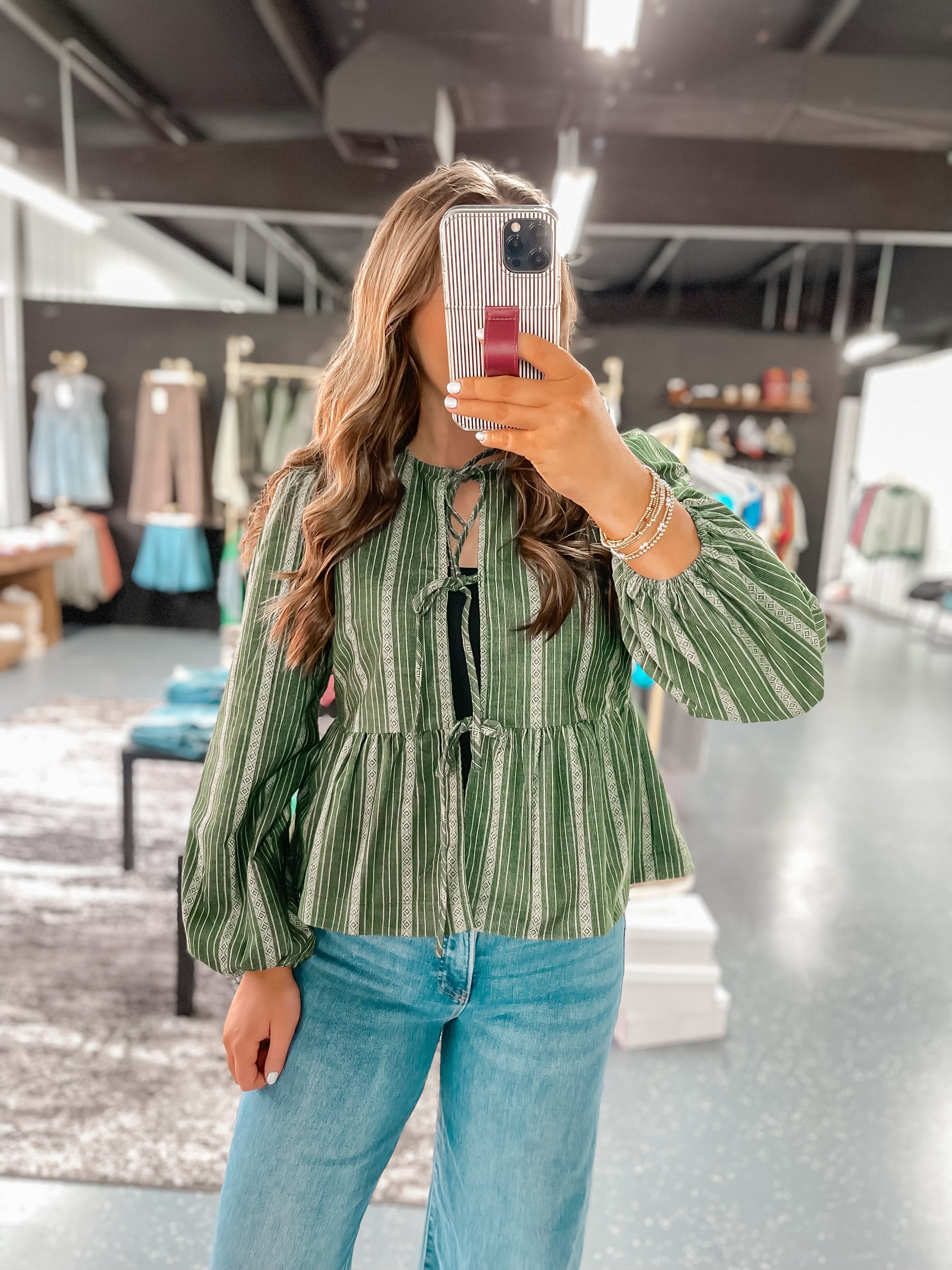 Corduroy Peplum Blouse