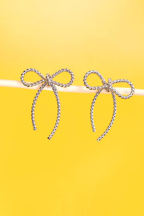 ROPE BOW STUD EARRINGS