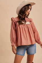 PINTUCK SMOCKED BLOUSE
